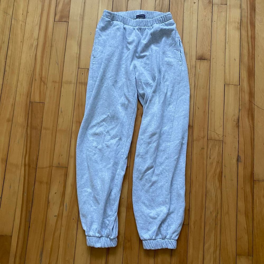 Brandy Melville Grey Sweatpants Joggers Elastic Waistband Cuffed Ankles